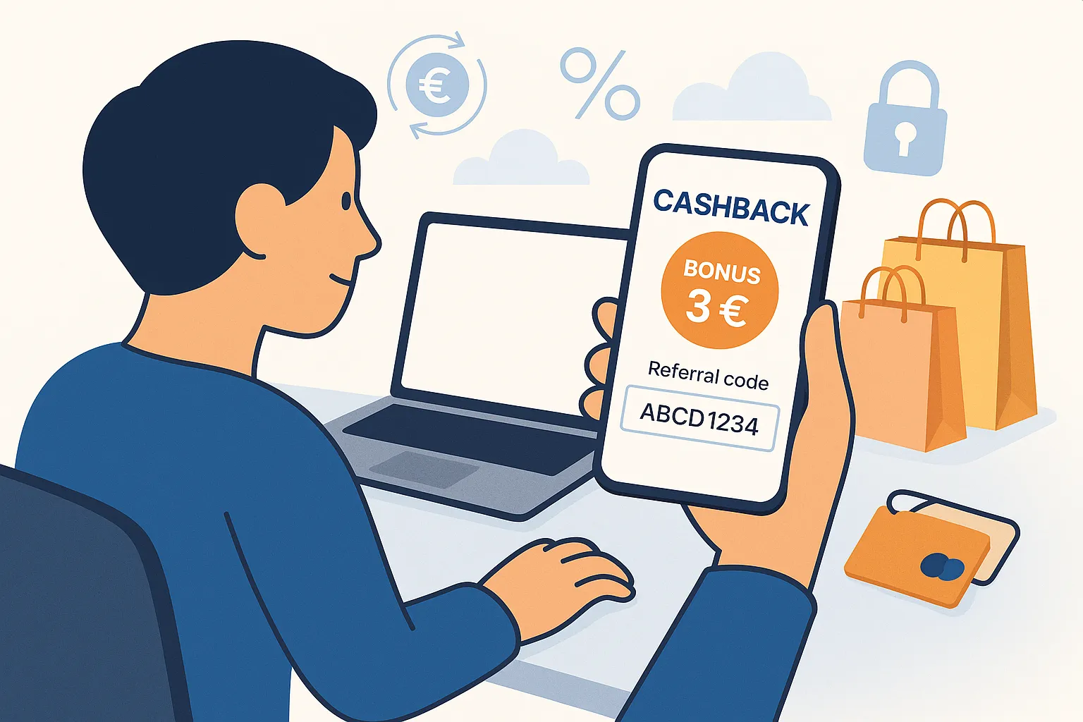 Client LCL consultant l'application mobile affichant « Avantage+ n’est plus disponible », carte bancaire posée à côté, photo lifestyle